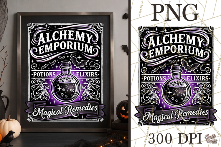 Alchemy Emporium Halloween PNG Sign Graphic