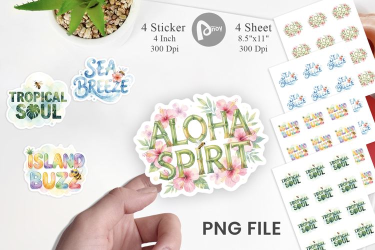 Tropical Aloha Bee Quotes Sticker