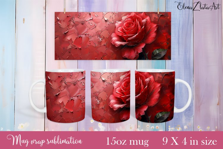Flowers Mug Sublimation, Floral Design Mug example image 1