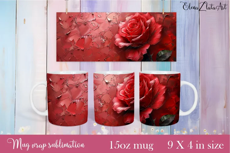 Flowers Mug Sublimation, Floral Design Mug