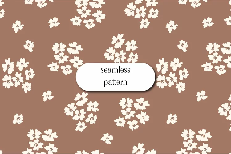Cute minimalist seamless pattern with tiny flowers