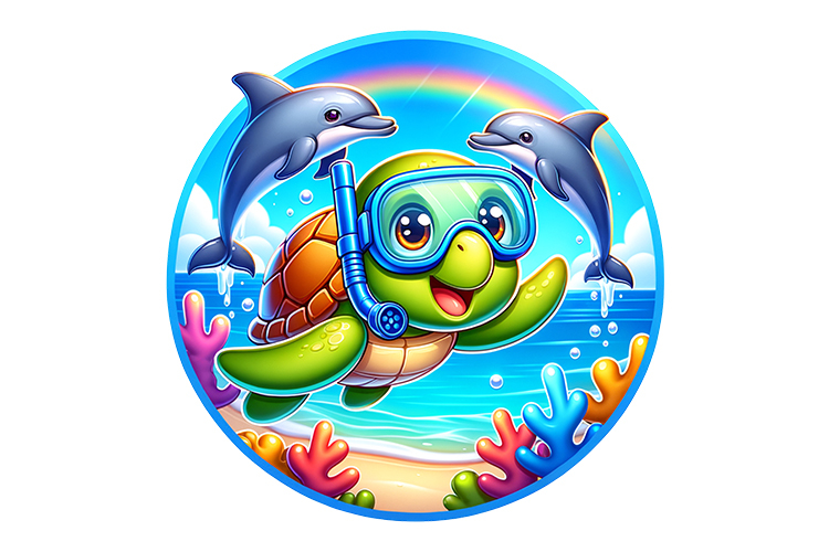 Cute Turtle Clipart Image 3