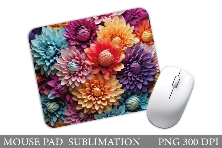 Flowers Mouse Pad Sublimation. 3D Flowers Mouse Pad