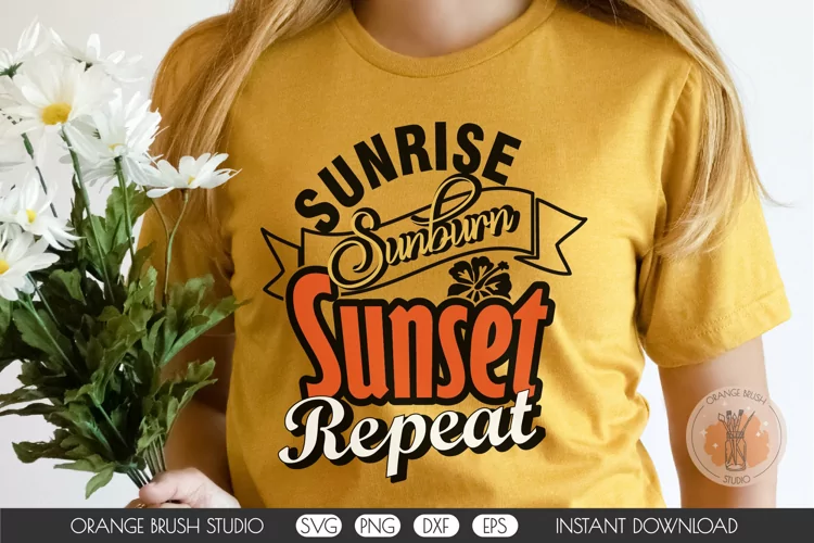 Sunrise Sunburn Sunset SVG Funny Summer Beach Shirt Design