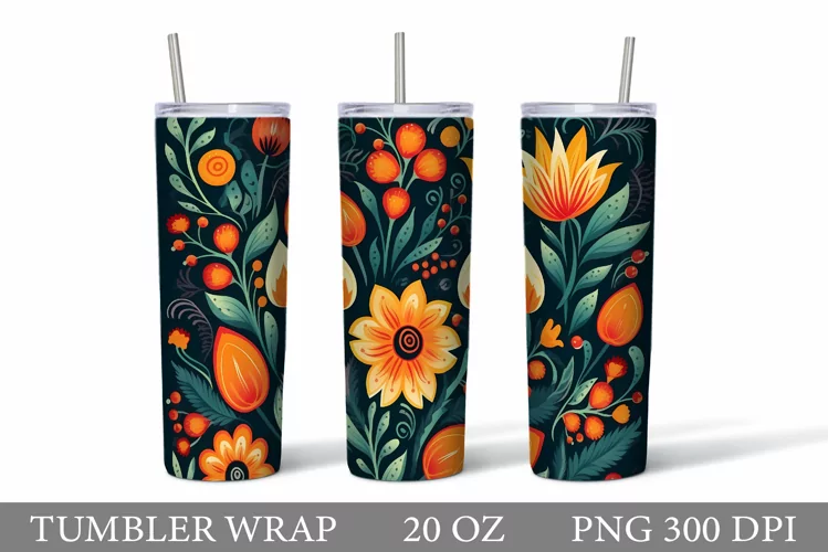 Flowers Tumbler Sublimation. Flowers Tumbler Design