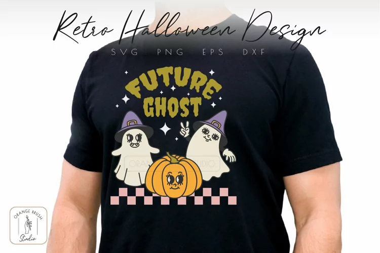 Halloween Cute Ghost SVG Design Retro Halloween Funny Quote