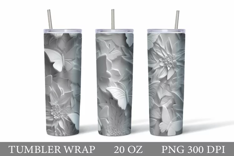 3D Butterfly Plaster Tumbler . 3D Butterfly Tumbler Wrap
