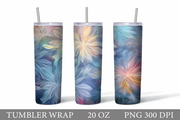Flowers Tumbler Sublimation. Flowers Tumbler Wrap Design
