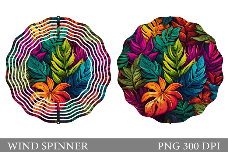 3D Tropical Leaves Wind Spinner Sublimation