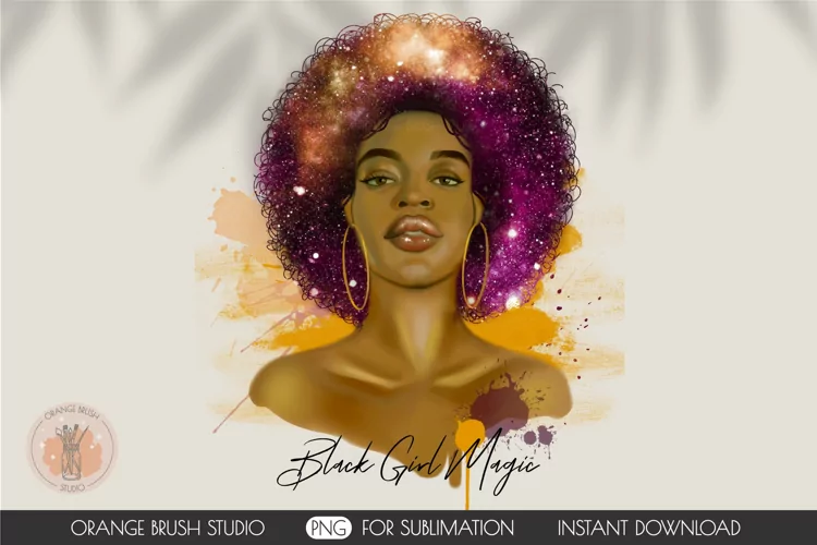 Black Woman Sublimation Design | Black Girl Magic PNG