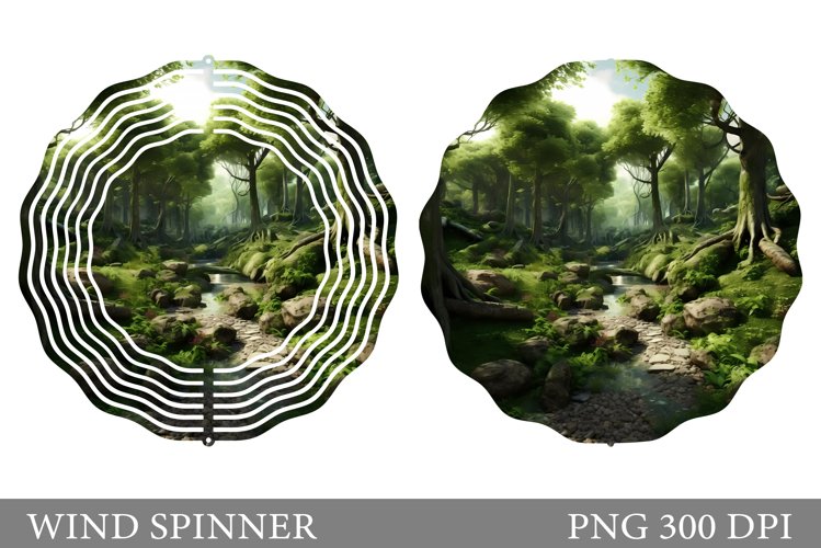 3D Forest Wind Spinner. Nature Wind Spinner Sublimation example image 1
