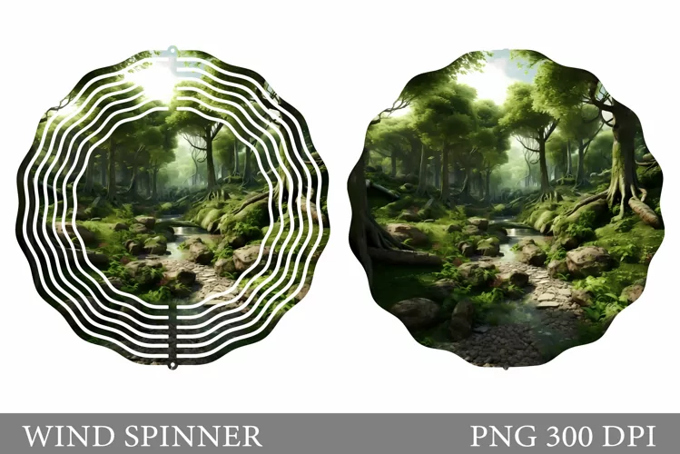 3D Forest Wind Spinner. Nature Wind Spinner Sublimation