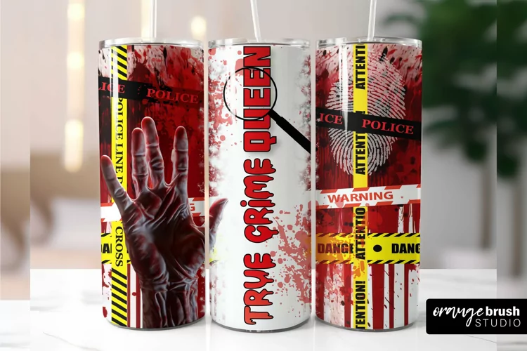 True Crime Tumbler PNG Halloween Sublimation Design