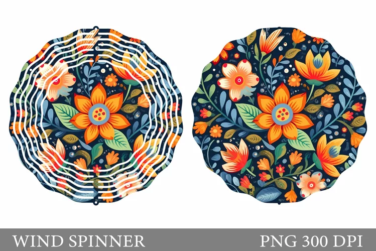 Flowers Spinner Sublimation. Flowers Wind Spinner