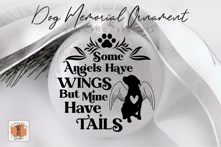Angel Dog Memorial Christmas Ornament SVG Cut File