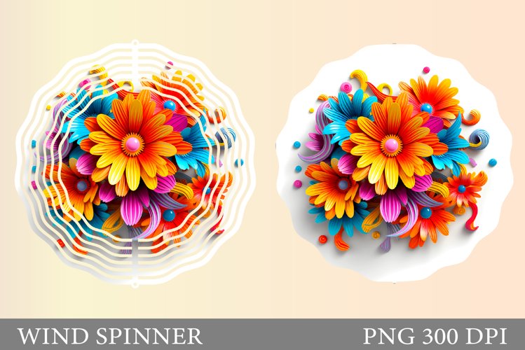 Paper Flowers Wind Spinner. 3D Flowers Wind Spinner Design example image 1