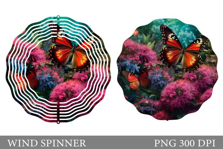3D Butterfly Spinner Sublimation. 3D Butterfly Wind Spinner