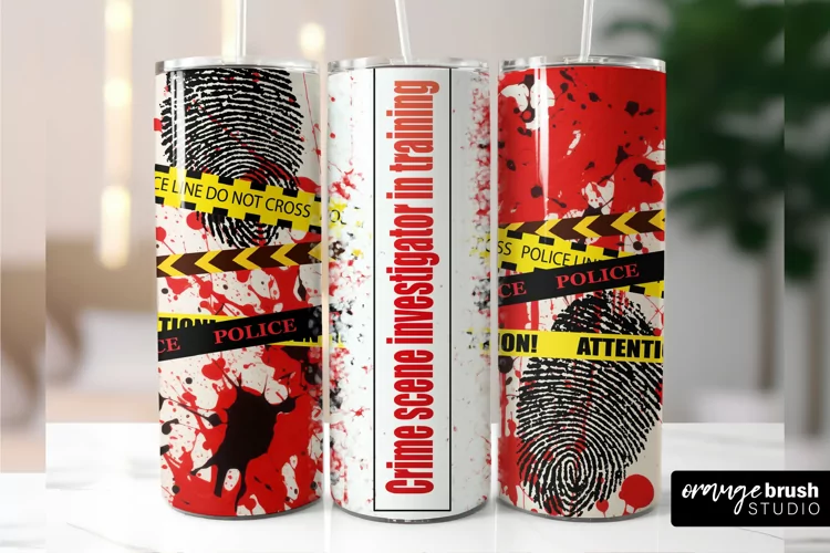 True Crime Tumbler Sublimation Design, Skinny Tumbler Wrap