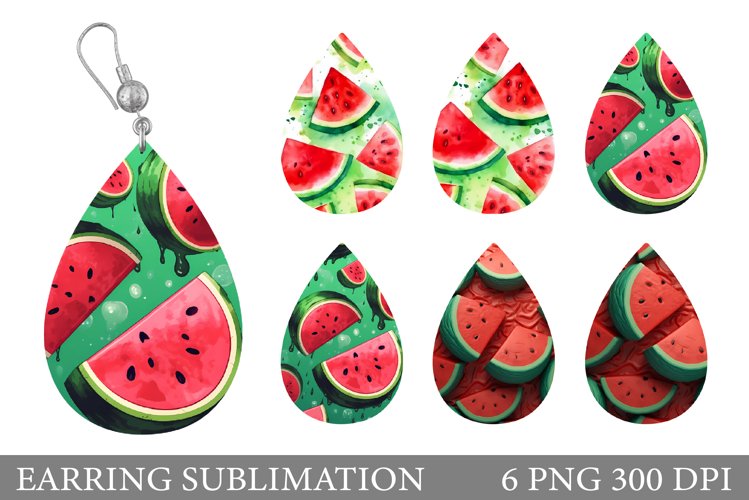 Watermelon Teardrop Earring. Watermelon Earring Sublimation