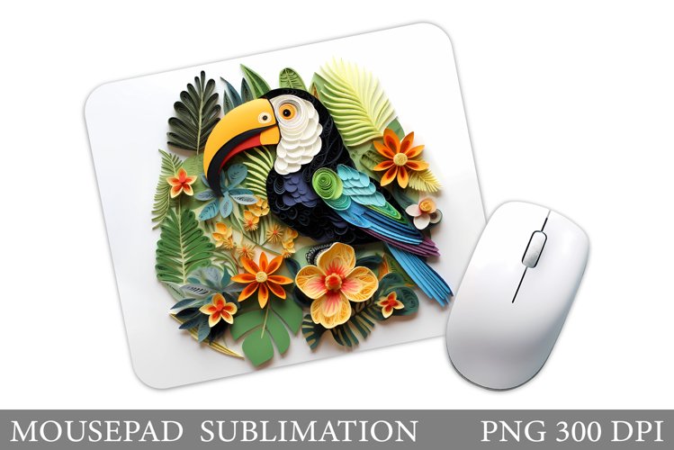Toucan Mouse Pad Design. Paper Toucan Mouse Pad Sublimation example image 1