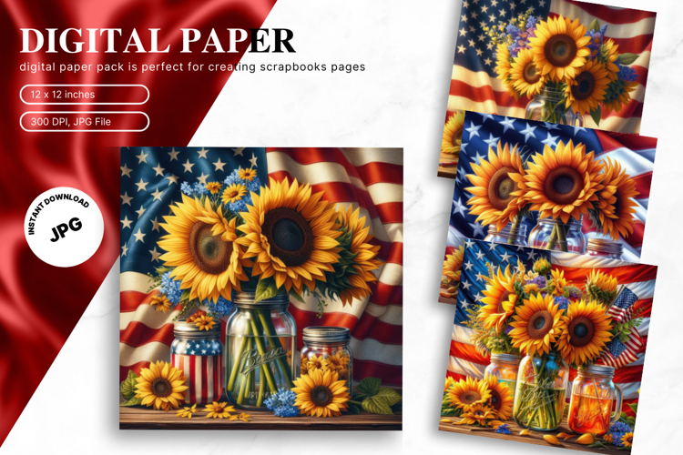 Patriotic Flower Background USA Flower 4of July Wallpaper_7