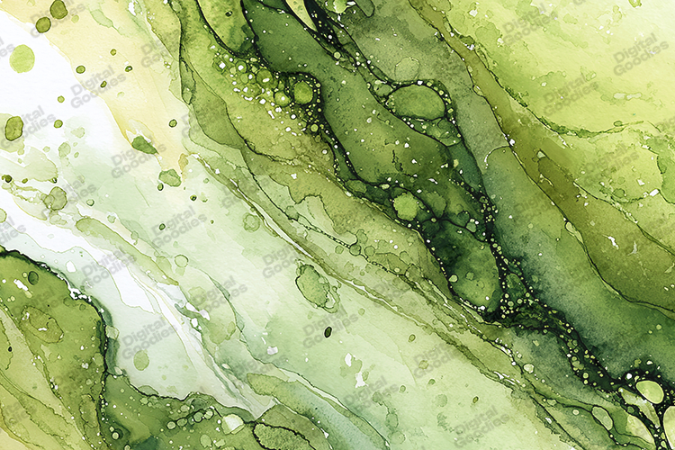 Green Watercolor Marble Texture Background for Craft Designs