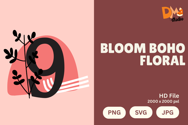 Boho Floral Svg Image 15