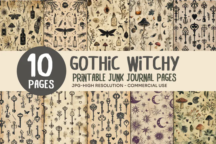 Witchy Botanical Junk Journal Pages