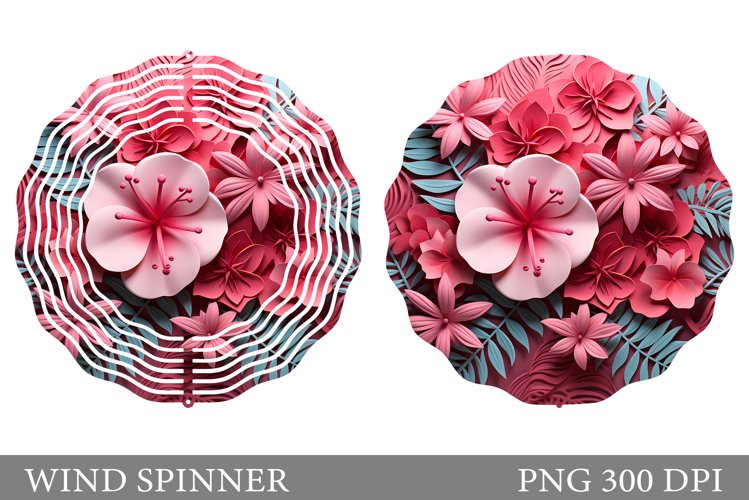 3D Flowers Wind Spinner. Flowers Wind Spinner Design