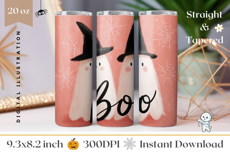 Kids Halloween Tumbler Wrap, Boo Halloween Sublimation