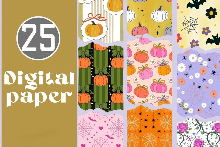 Halloween Pumpkin Digital Paper Pack