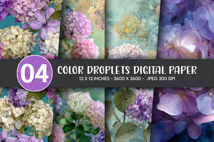 Color Droplets Digital Paper