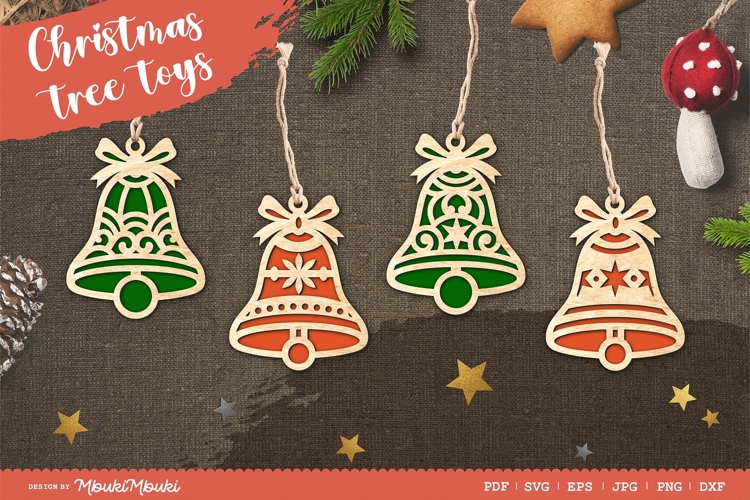 Christmas tree toy bells / laser cut file / SVG