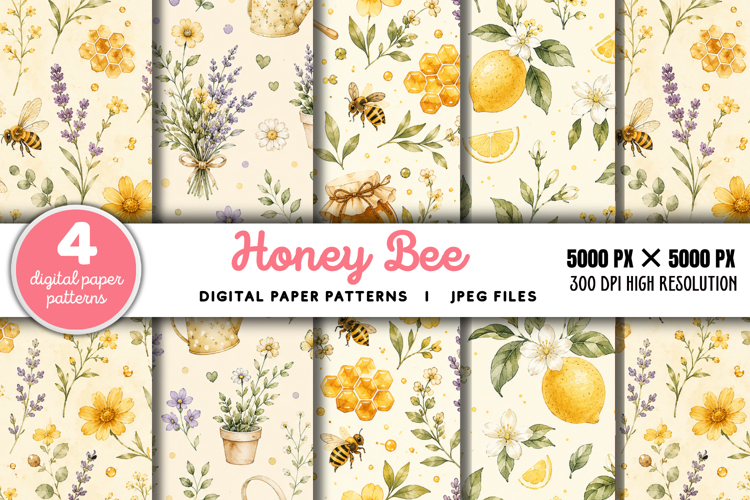 Bee Scrapbook Paper Image 6