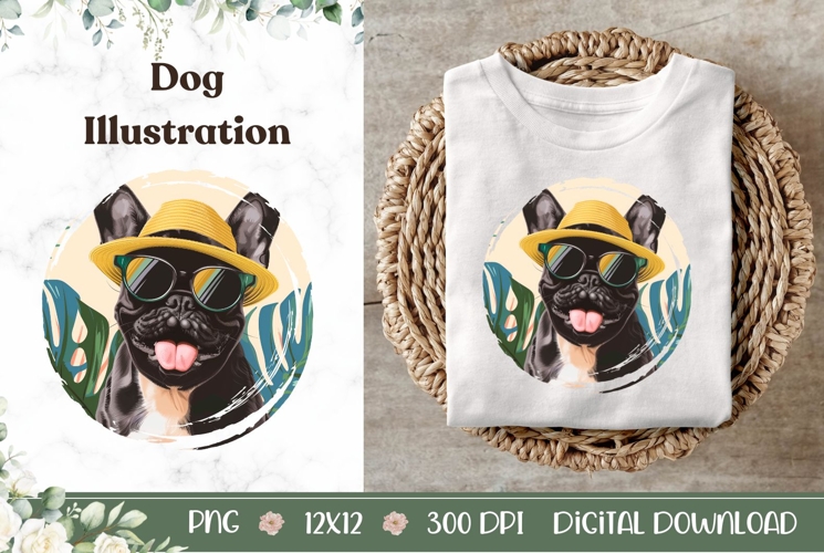 Cartoon French Bulldog Dog Illustration, French Bulldog PNG