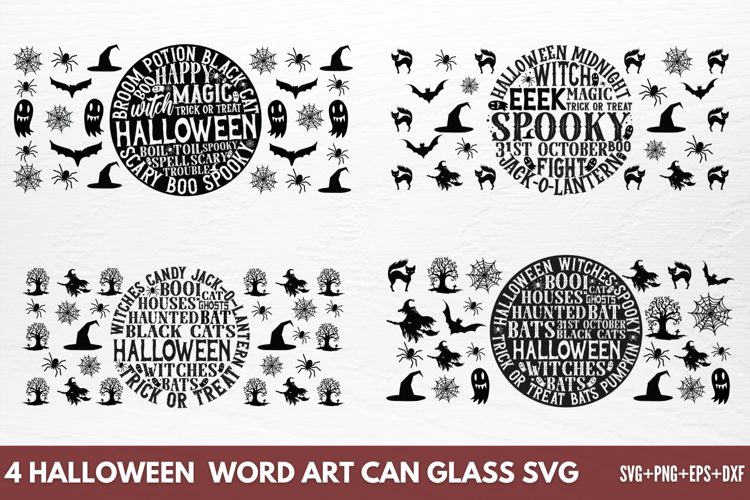 Halloween Round Can glass SVG
