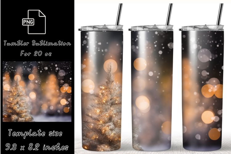 20oz Skinny Tumbler, Watercolor Christmas Tumbler Wrap
