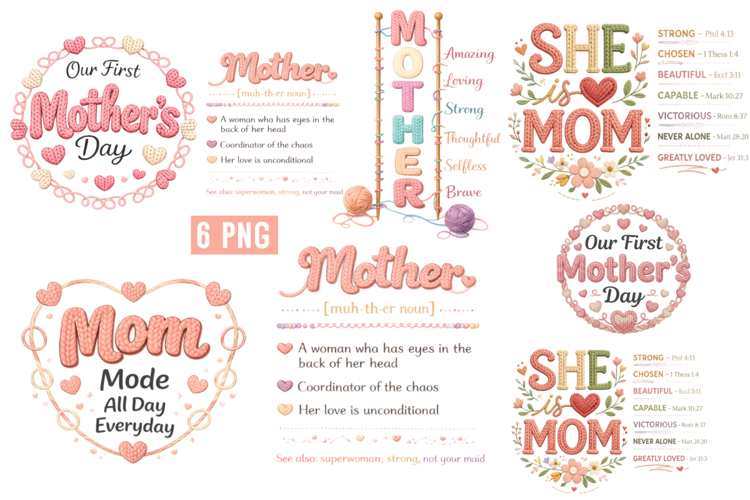 Mothers Day PNG,Faux Yarn Mothers Day png,She is Mom PNG