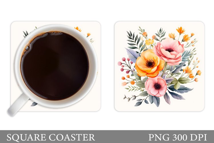 Flowers Coaster Design. Flowers Coaster Sublimation