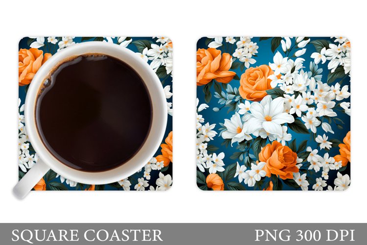 Flowers Coaster Sublimation. Flowers Coaster Design