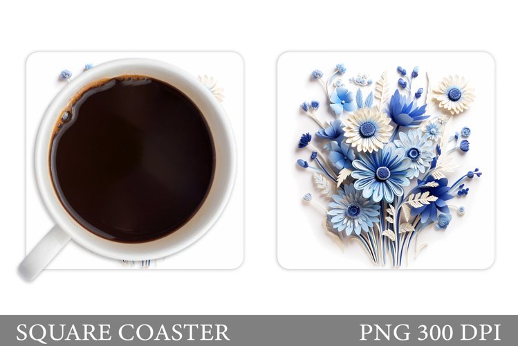 3D Flowers Coaster. 3D Wildflowers Coaster Design example image 1