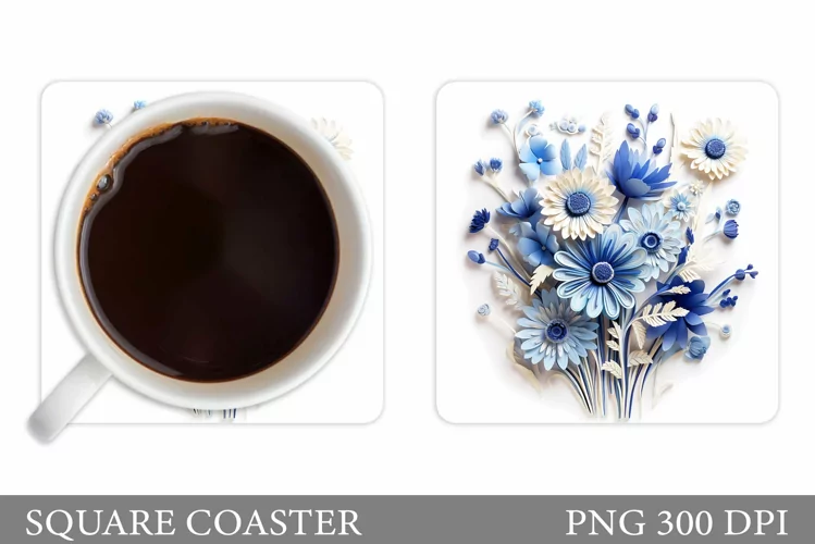3D Flowers Coaster. 3D Wildflowers Coaster Design