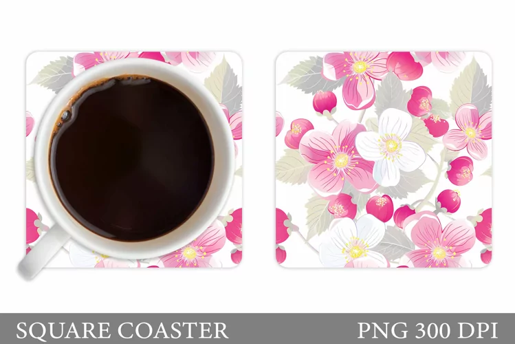 Flowers Coaster Design. Flowers Coaster Sublimation