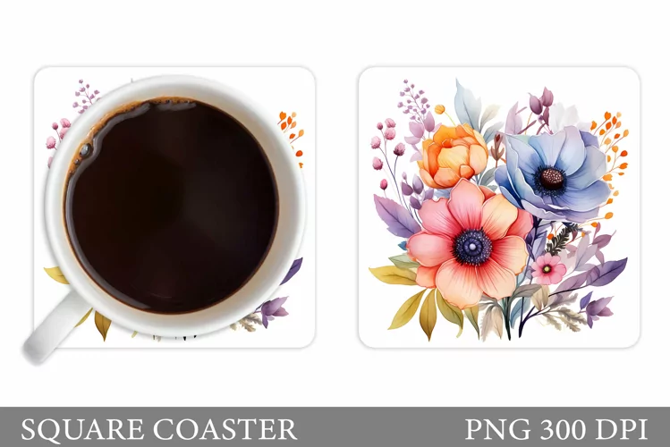 Flowers Coaster Design. Flowers Coaster Sublimation