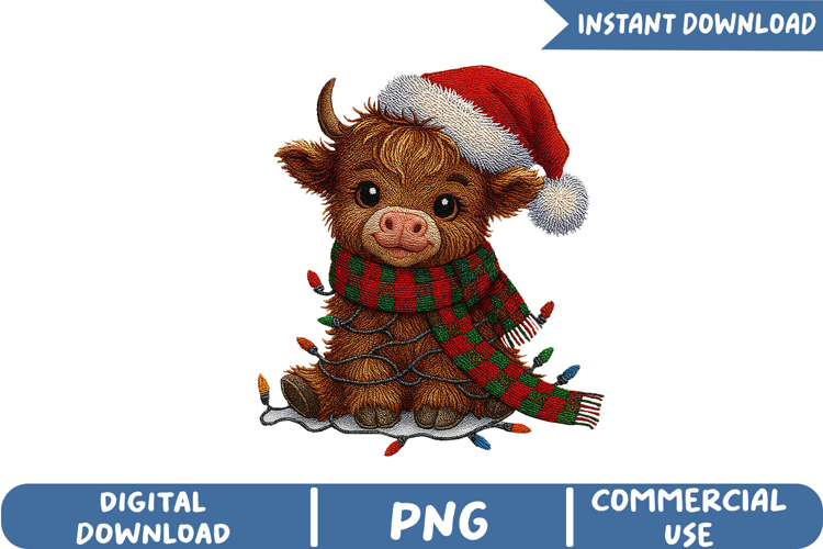 Cute Buffalo Sublimation,Yarn Crochet Christmas Png
