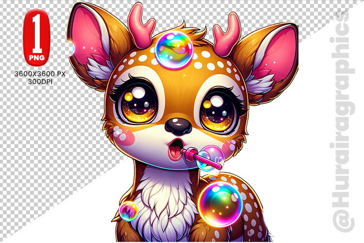 Cute Deer Clipart - PNG File