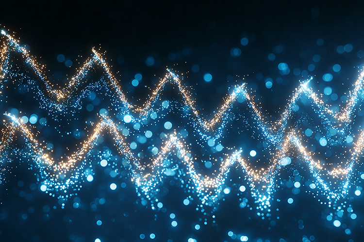 A vibrant digital illustration of glowing blue and orange