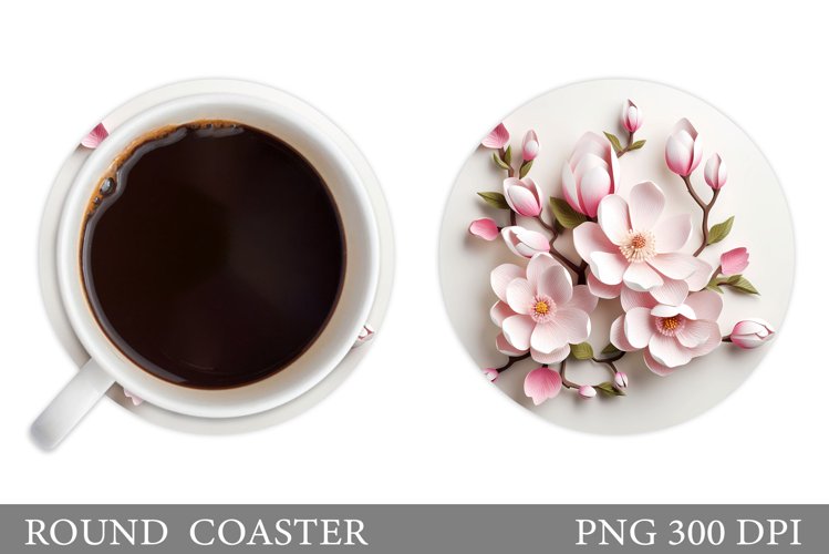 3D Flowers Coaster. 3D Spring Flowers Coaster Sublimation
