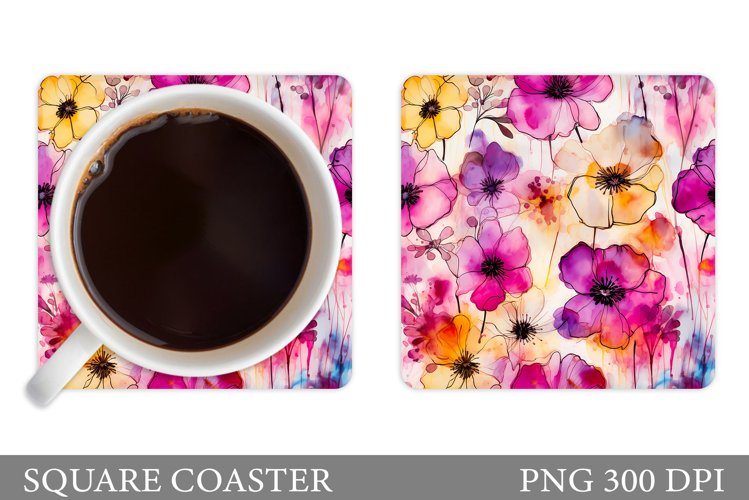 Flowers Coaster Design. Flowers Coaster Sublimation