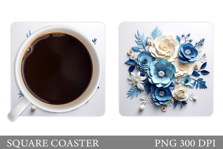 Flowers Coaster Design. 3D Flowers Coaster Sublimation example image 1